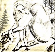 female, sad, drawing